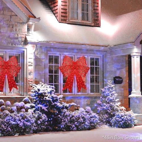 best choice products 36in pre-lit xl christmas bow shown in use