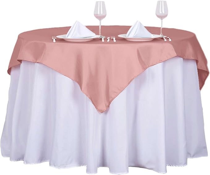 Efavormart 54x54 Dusty Rose Wholesale Linens Seamless Polyester Square Linen Tablecloth for Wedding Banquet Party Restaurant
