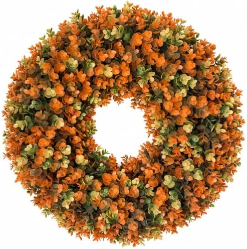 fall wreaths for front door, 24 inch faux, main product view