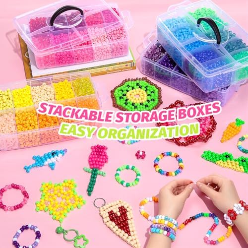 simetufy 14000pcs pony beads bulk, 40 colors for, package contents