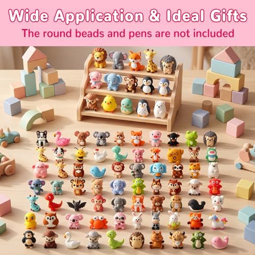 3d animals silicone focal beads bulk for pens showing dimensions