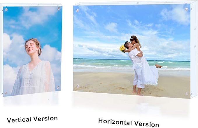 3 Pack 8x10 Acrylic Photo Frame, Clear Double Sided Magnetic Picture Frame 10mm Desktop Display with Stand- Free Soft Microfiber