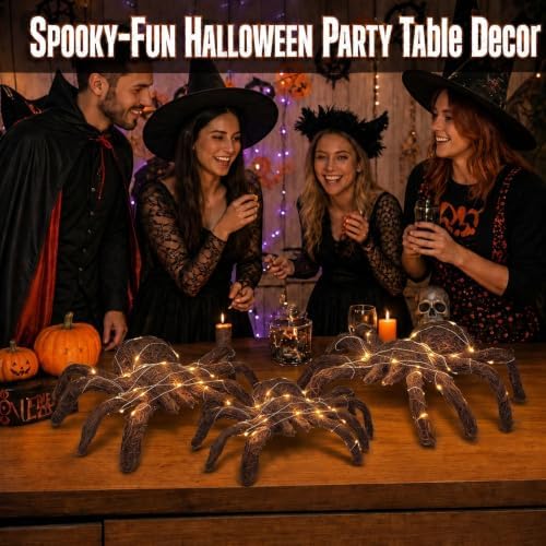 halloween rattan woven fake spider decor with string, package contents