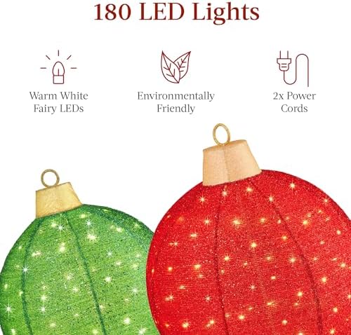 best choice products 2pc lighted pop-up outdoor christmas, side view