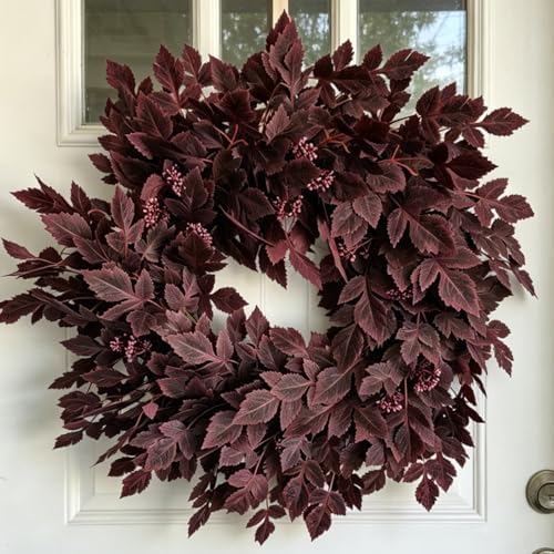 giauma 26" fall artificial cimicifuga leaves wreath for, main product view