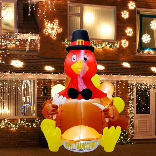 6ft thanksgiving inflatable turkey decoration, blow up turkey, view 9