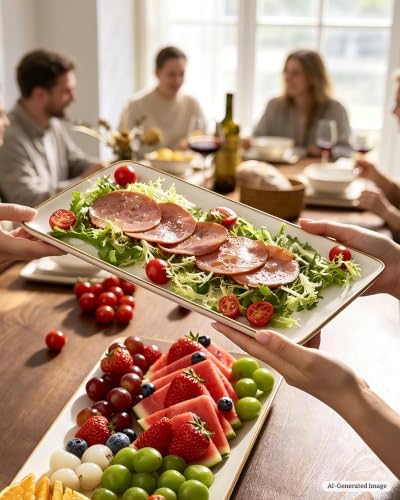 famiware serving platters set of 3 sizes, close-up detail