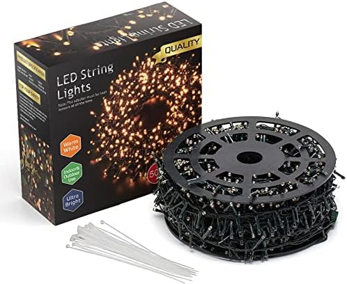 quntis 164ft 2000 led cluster christmas lights, front angle view