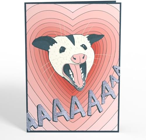 Lovepop Love Pop-Up Card for Her and Him - 3D Greeting Cards for Boys, Girls, Men, Women - Life Without You Is Trash Possums - 5" x 7" Card - Blank Notecard & Envelope Included