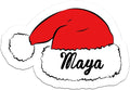 Personalized Christmas Stickers, Custom Name Waterproof Christmas Gift Tags for Gift Box Holiday Decorations, Stockings, Party Favors (Cute Santa Hat)