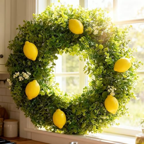 hiptree 18 inch boxwood wreath for front door,greenery, package contents