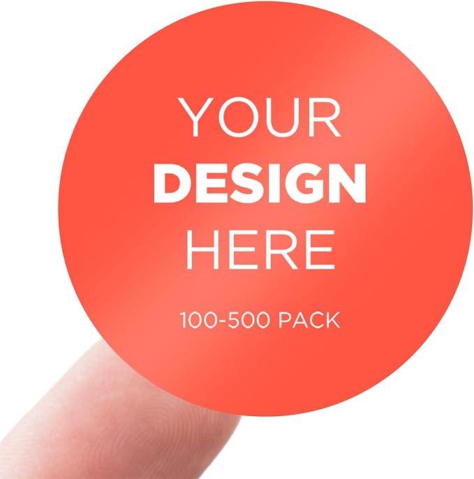 Custom Stickers Personalized Labels - Customized Stickers with Any Design Image Logo Text,Custom Stickers for Business Logo,Custom Thank You Label Stickers,100 Labels (Scalloped,3.5"x3.5")