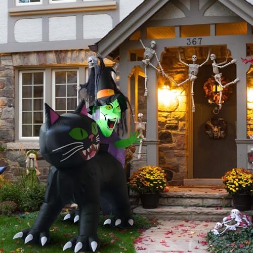 langxun 8ft witch riding black cat halloween inflatable, package contents