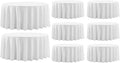 Round Tablecloth 8 Pack 90 Inch White Tablecloths Washable Decorative Linen Polyester Table Clothes Cover for Dining Table Banquets Buffet Parties and Wedding