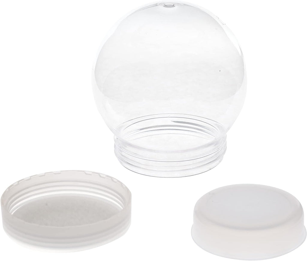 Creative Hobbies Pack of 6 (100mm) 4 Inch DIY Snow Globe Water Globe - Clear Plastic with Screw Off Cap | Perfect for DIY Crafts and Customization