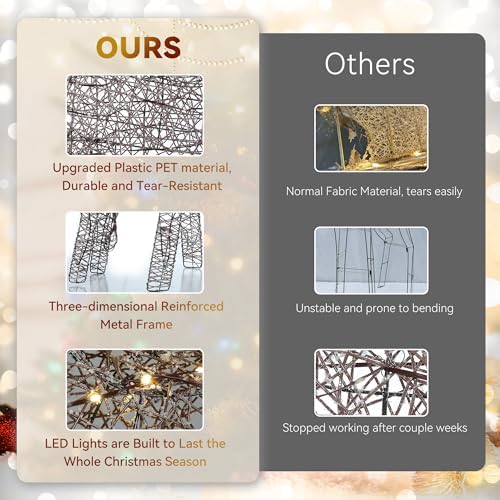 3d christmas rattan deer outdoor decorations with timer& on a desk or shelf