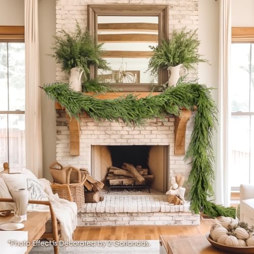 wbhome 2 pcs 9ft real touch norfolk pine, close-up detail