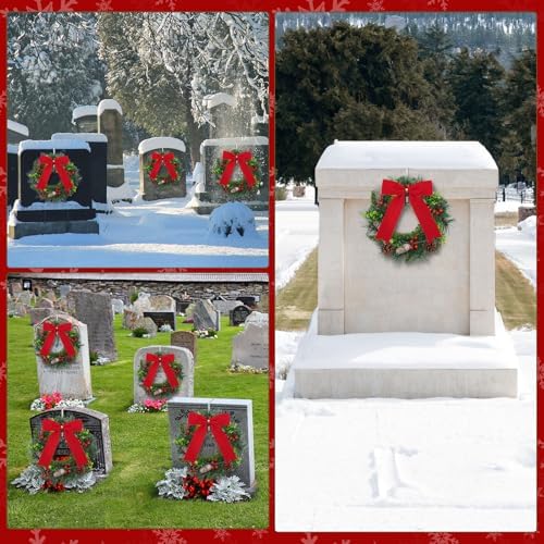 yuntau 2 sets christmas memorial cemetery wreath for, package contents