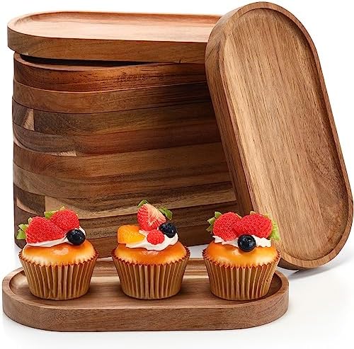 geetery 12 pcs acacia wooden serving trays 10, main product view
