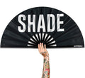 UV Glow Rave Fan, Bamboo Folding Clack Hand Fans Foldable for Men Women, Boots on the Ground Poping Fan for EDM Festival Line Dance Decoration, (Shade Pattern, Large 13")