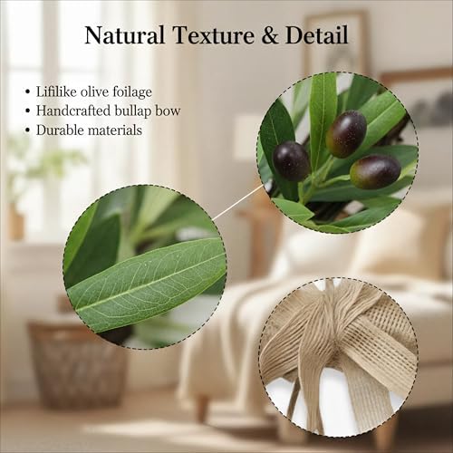 22 inch lifelike faux heart shaped olive wreath, package contents