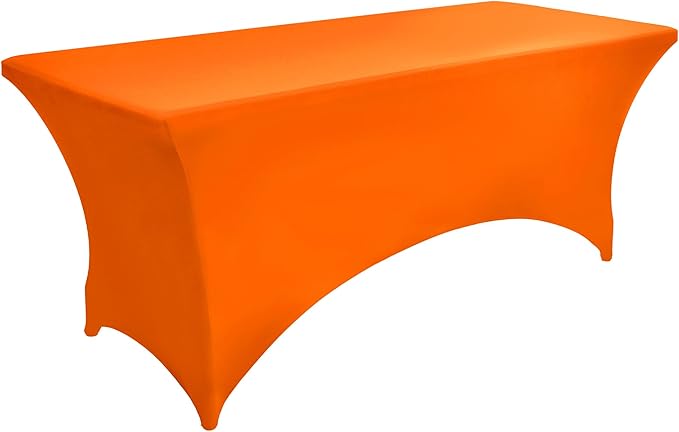 2-Pack 4ft Spandex Table Covers for Rectangular Folding Tables - Wrinkle Resistant Stretch Tight Table Cloths - Ultimate Fitted Table Protector for Parties, Banquet, and Wedding