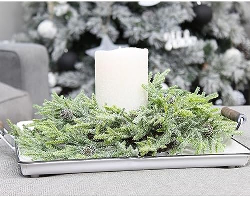 auldhome design artificial christmas wreaths (2-pack, 14-inch); evergreen shown in use