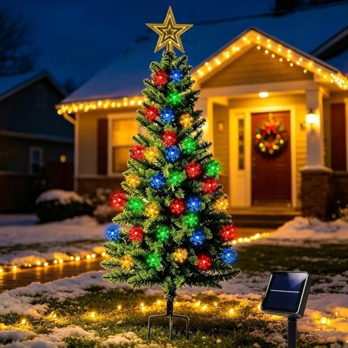 4ft 100led solar christmas tree for outdoor christmas, main product view