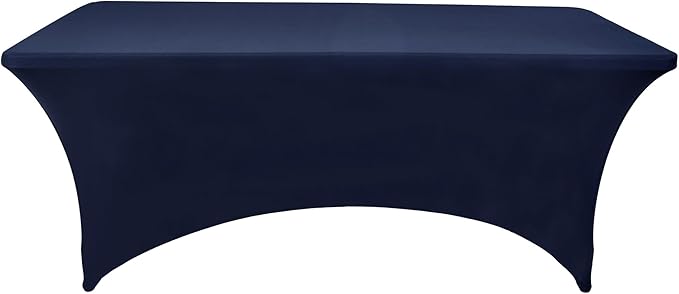 2-Pack 6ft Spandex Table Covers for Rectangle Standard Folding Tables - Wrinkle Resistant Stretch Tablecloths - Ultimate Fitted Table Protector for Parties, Trade Shows, Banquet