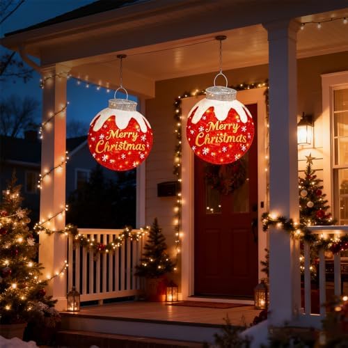 outdoor christmas ball ornaments, pop up lighted ball, package contents