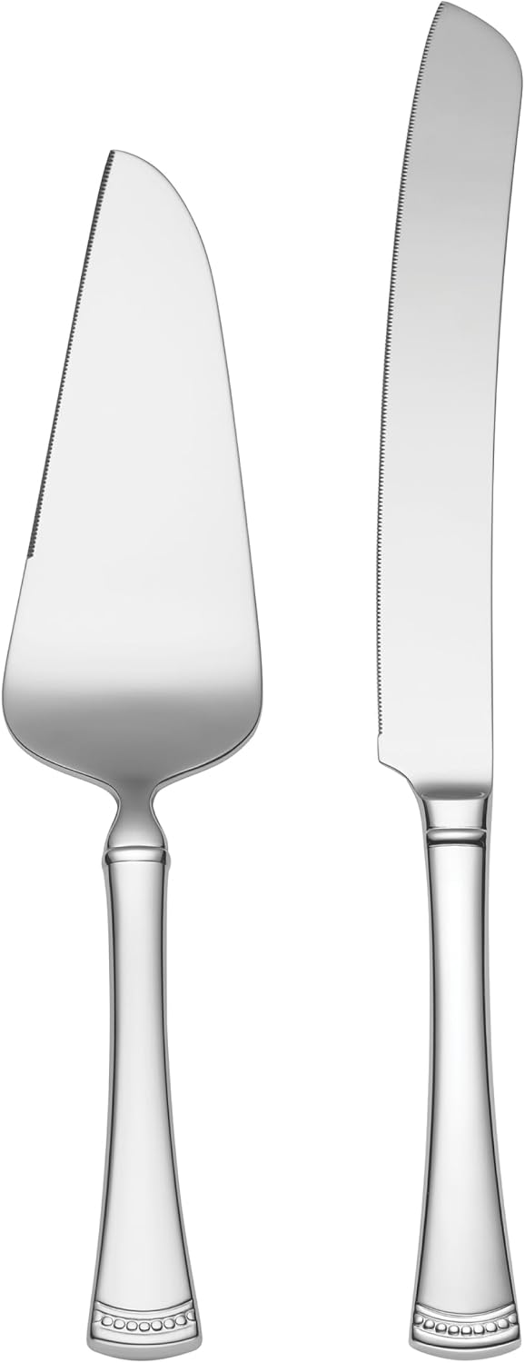 Lenox Portola Silverware Cake Knife & Server Dessert Set, 2-Piece, Flatware