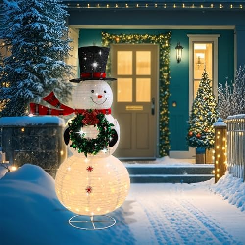 mumtop 6 ft lighted christmas snowman outdoor indoor, package contents