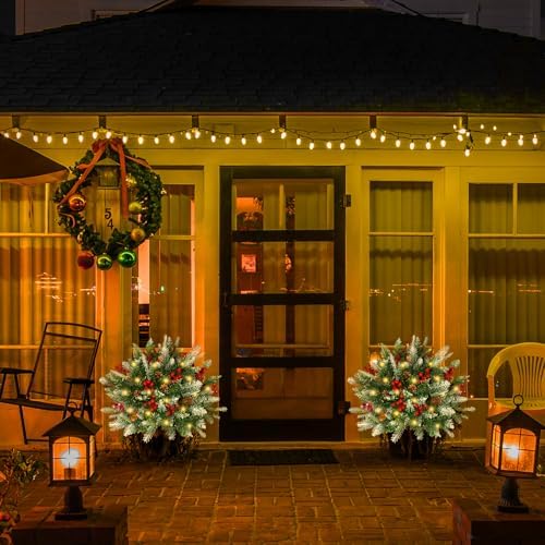 lighted christmas urn filler, 1 pack 24 inch shown in use