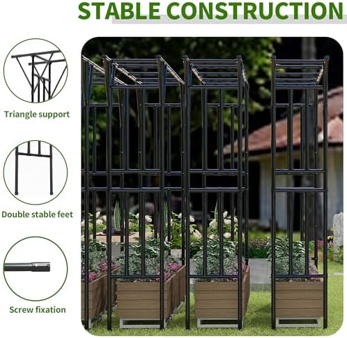 flat top garden arch trellis 11ft x 9ft shown in use