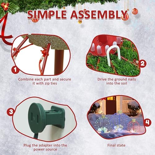 yardenaler outdoor christmas decorations, set of 3 lighted on a desk or shelf