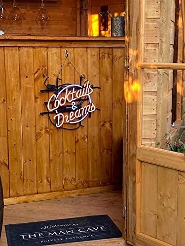 COCKTAILS AND DREAMS Real Glass Neon Light Sign Home Beer Bar Pub Recreation Room Game Room Windows Garage Wall store Sign (17"x14" Large)