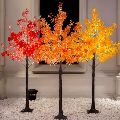 tybeeu 6ft 5-leaf lucky tree with 300 warm shown in use