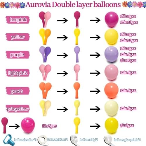 hot pink purple balloon arch double stuffed balloons, close-up detail