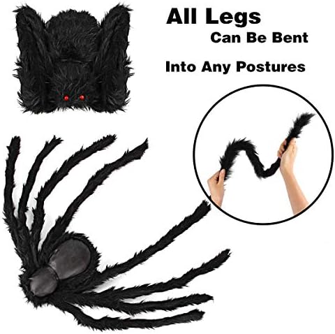 halloween decorations outdoor large spiders: 6 pack spiders, side view