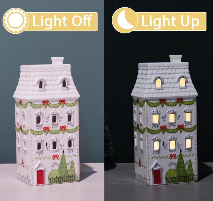 cynkeyee christmas village houses party decorations - christmas shown in use