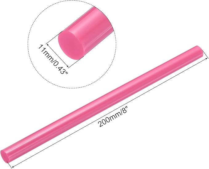 uxcell 20pcs Hot Glue Sticks for Glue Gun 11mm/0.43-inch x 8-inch Mini Hot Melt Adhesive Glue Stick Pink