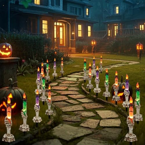 waterglide halloween decoration candle light stakes, 10 pack showing dimensions