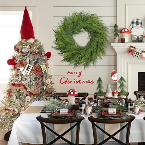 26 inch christmas wreath, christmas wreaths for front, close-up detail