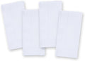 100% Pure Linen White Napkins 20 x 20 Inch - Hemstitch Christmas Dinner Napkins Set of 4 - Cloth Fabric Napkins for Thanksgiving, Winter, New Year - Elara