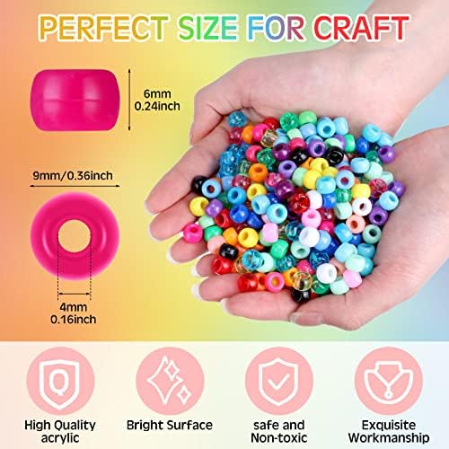 jexine 10500 pcs bulk plastic pony beads for shown in use