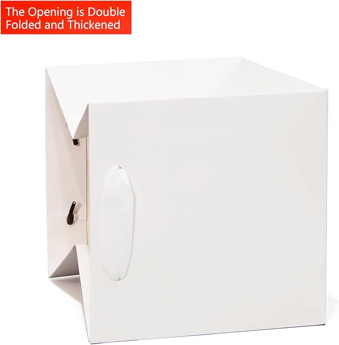 White Paper Gift Bag 4 x 4 Gift Box Small Square Bottom Paper Bags with Handles for Wedding Baby Shower Birthday Party (White, 4 x 4 x 4 in, 10 CT)