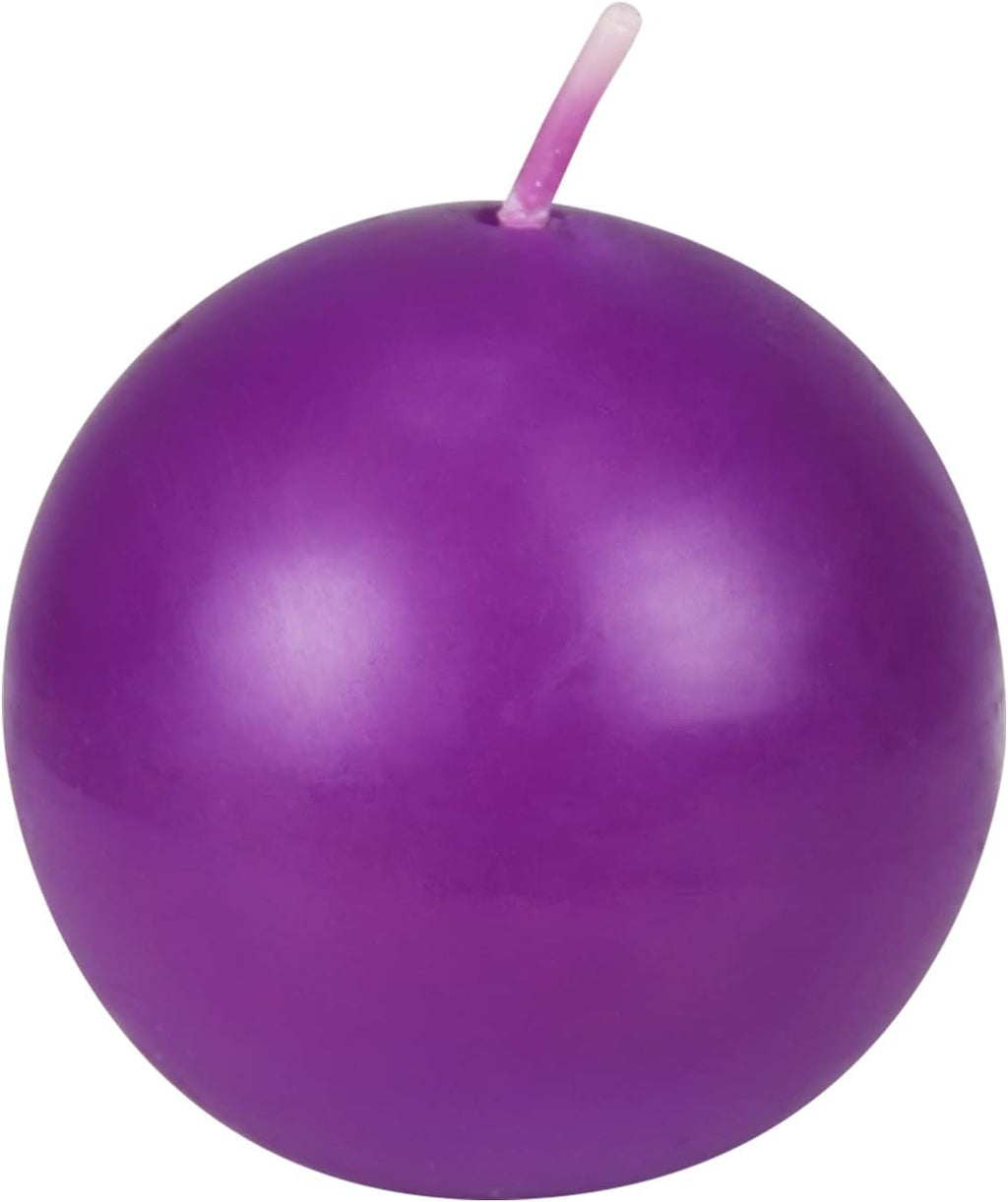 Zest Candle 6-Piece Ball Candles, 3-Inch, Purple