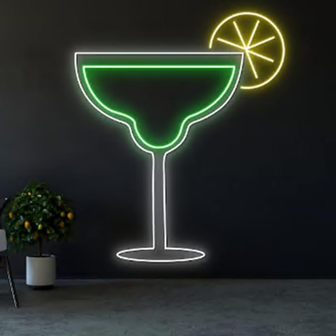 Margarita Cocktail Led Sign, Margaritas For My Senoritas Led Lights, Margarita Cocktail Neon Sign, Bar Neon Sign Size:18inch