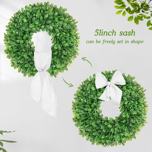 vlorart 24 inch faux round boxwood wreath, weatherproof, package contents