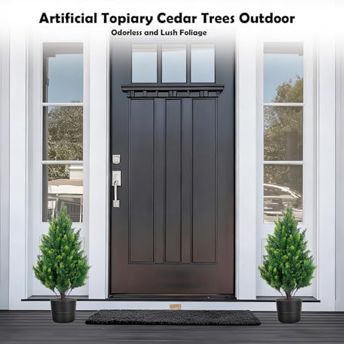 28 inch artificial cedar tree with pot, compact, package contents